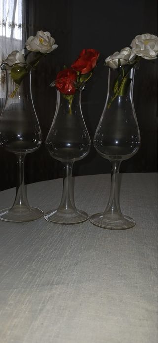 3 Copas Decorativas Florero Cristal