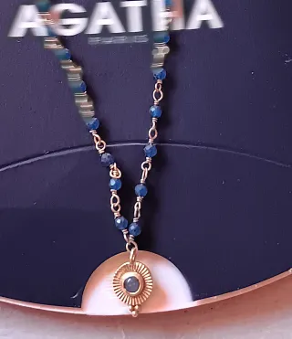 Collar Agatha Paris con colgante azul y dorado