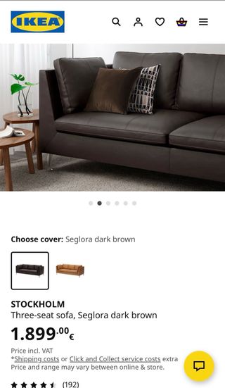 Sofá de Piel Ikea Stockholm Marrón Oscuro