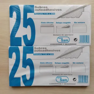 50 Sobres Adhesivos 110 x 220 mm