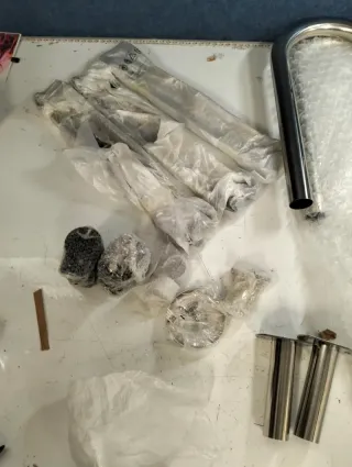 Arebos Escalera Piscina Acero 3 Peldaños