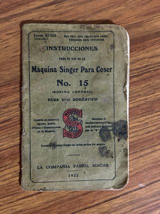 Máquina de coser Singer Nº 15 - 1922