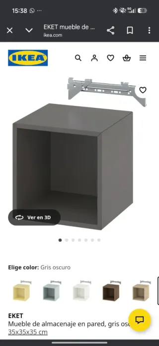Mueble Eket Ikea gris oscuro 35x35x35cm