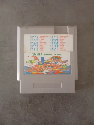 Cartucho 20 en 1 NES Clónica