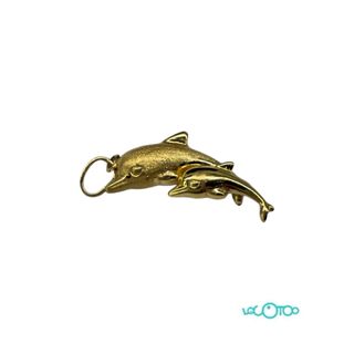 Colgante oro 18k dos delfines