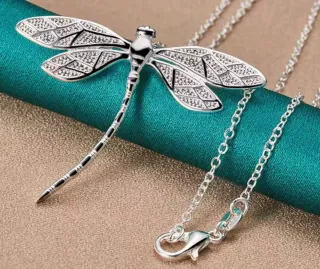 Colgante Libélula con Cadena Plata