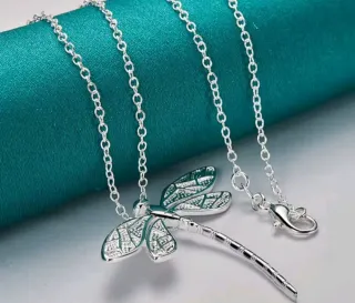 Colgante Libélula con Cadena Plata