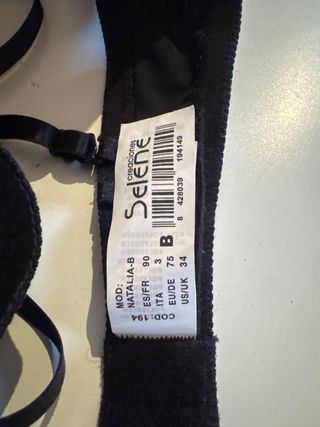 SUJETADOR  SELENE 90B NEGRO NUEVO