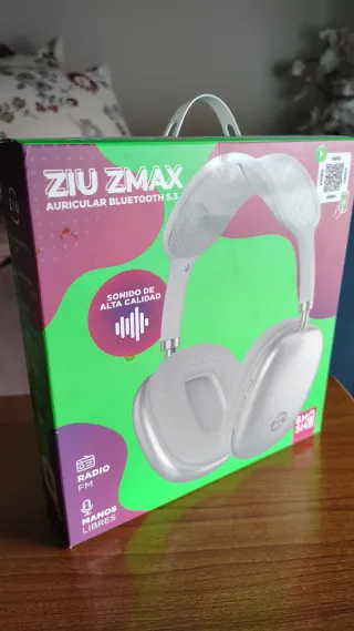 ZIU Z-MAX Auriculares Bluetooth 5.3 Plata/Blanco