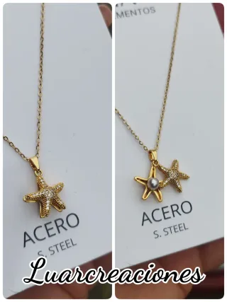 Collar Acero Inoxidable Estrella Dorada