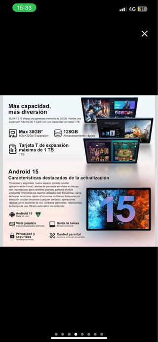 NUEVA Tablet Android 15 10 30GB RAM+128GB ROM