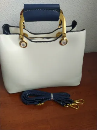 Bolso JANDEN azul y blanco