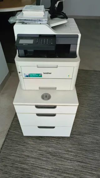 Impresora Brother + Mueble Archivador Blanco