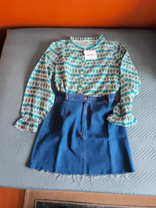 Conjunto Camisa y Falda Vaquera