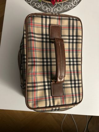 Maletín / Bolsa Cuadros Marrón y Multicolor