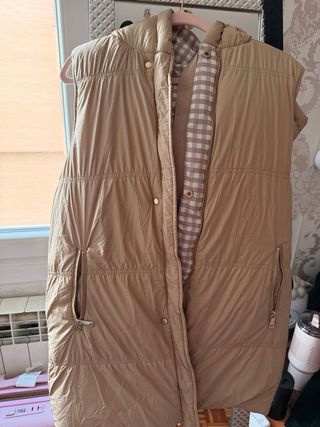Chaleco acolchado reversible beige/marrón