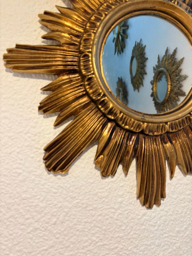 Specchio vintage italiano in oro