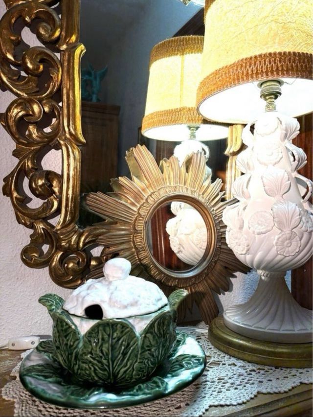 Specchio vintage italiano in oro