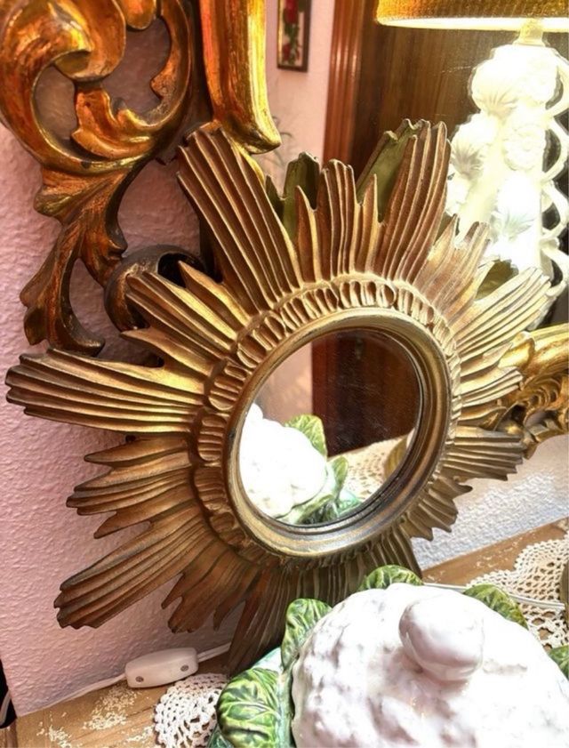 Specchio vintage italiano in oro