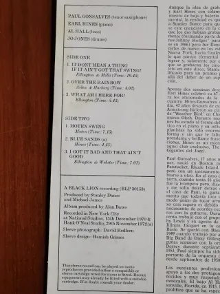 Vinilo Jazz Earl Hines Paul Gonsalves