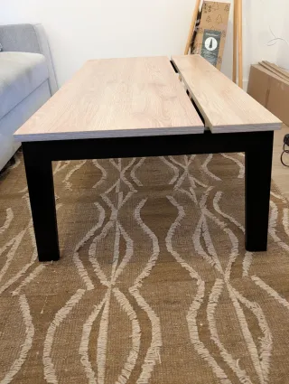 Mesa centro/café madera y metal