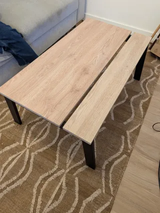 Mesa centro/café madera y metal