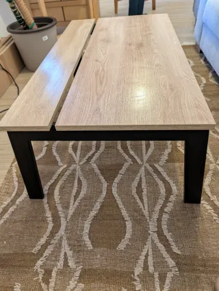 Mesa centro/café madera y metal