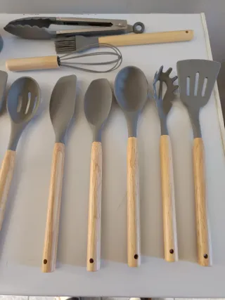 Set Mestoli Cucina Silicone e Legno