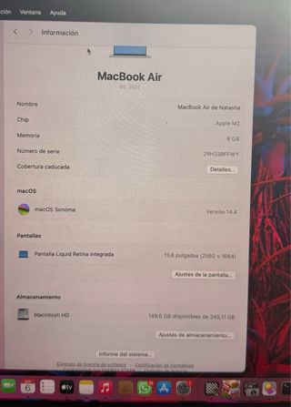 MacBook Air M2 2022 Plata