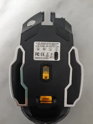 Ratón Gamer Negro y Plateado