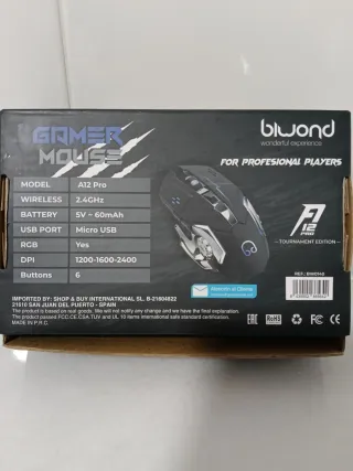 Ratón Gamer Negro y Plateado