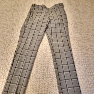 Pantalón de vestir cuadros gris Talla M