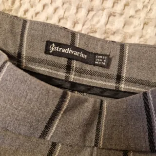 Pantalón de vestir cuadros gris Talla M