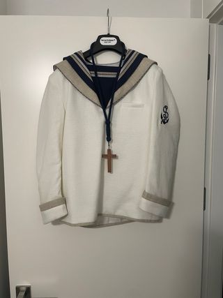 Traje de Comunión Marinero Blanco y Azul