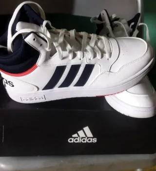 Zapatillas Adidas Altas Blancas y Azules