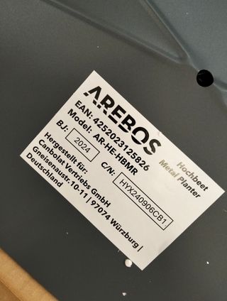 Jardinera elevada AREBOS de metal con ruedas | Huerto móvil 75 L