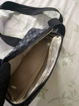 Riñonera Hombre Estampada Negra y Gris