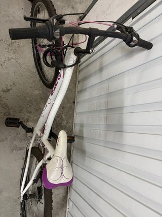 Bicicleta niña DTB blanca y morada
