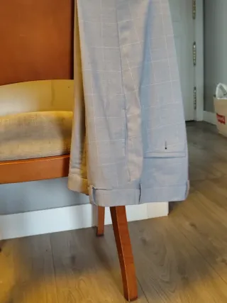 Traje Mango Gris Cuadros Talla M