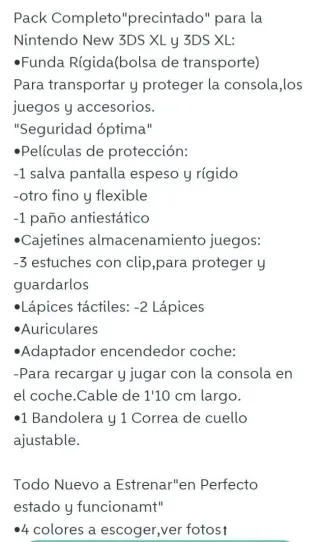 OFERTÓN.Funda+accesorios 3DS XL, New 3DS XL,DSi XL