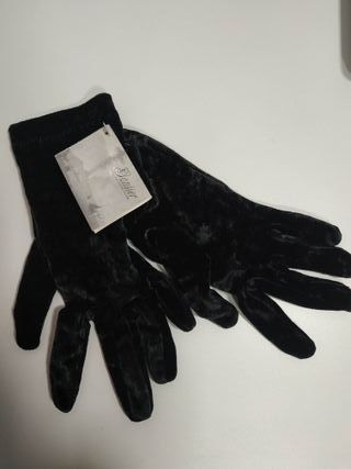 Guantes Terciopelo Negro Cortos