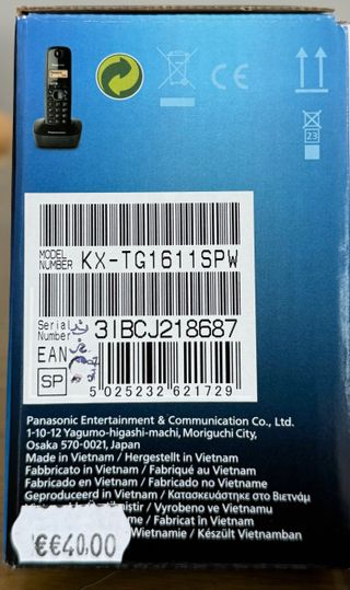Teléfono Inalámbrico Panasonic KX-TG1611 Negro