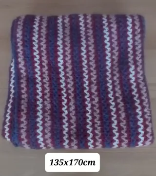 Manta lana mohair hecha a mano