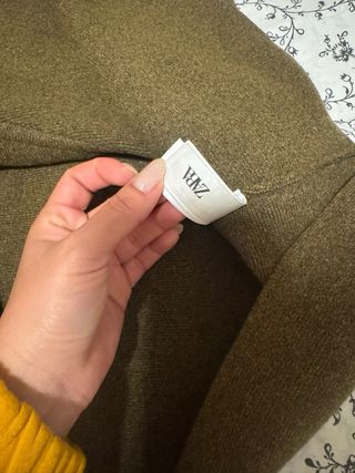 Vestido Zara verde oliva una sola puesta