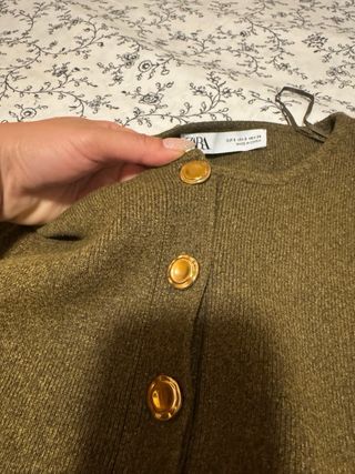 Vestido Zara verde oliva una sola puesta