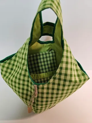 Set Custodia Kindle e Borsa a Mano Vichy Verde