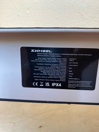 Patinete Eléctrico ZWheel ZFox Max Blanco