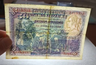 50 Pesetas 1928 sin serie