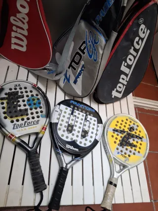 3 Palas de Padel Top Force y Wilson