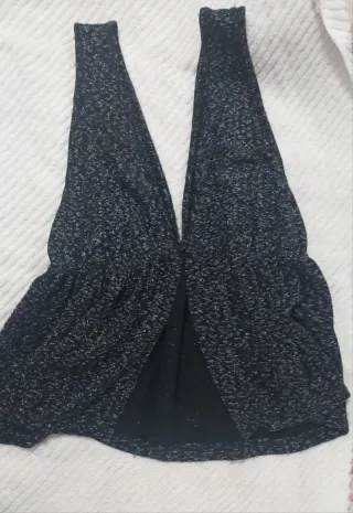 Top brillo negro y plateado